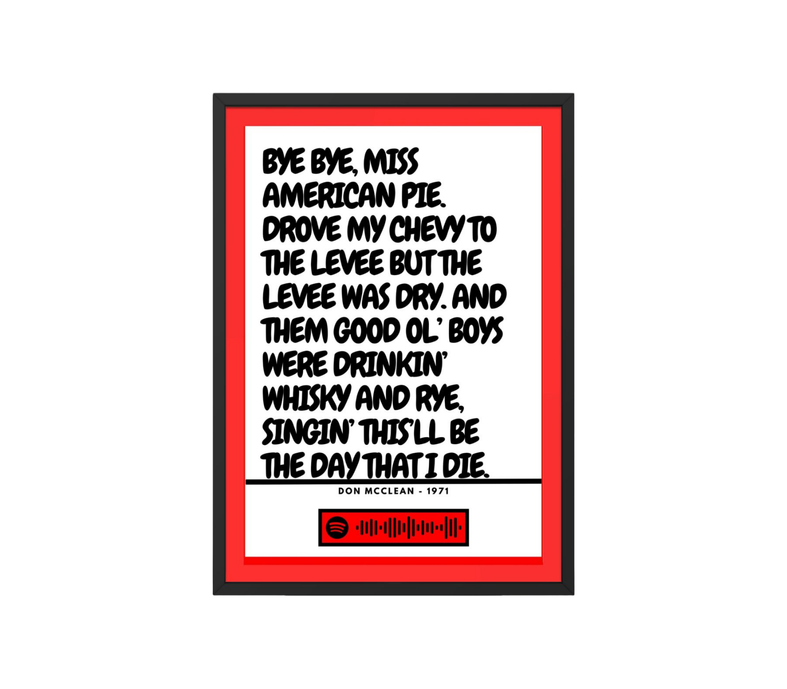 Portrait Framed Art Print - American Pie