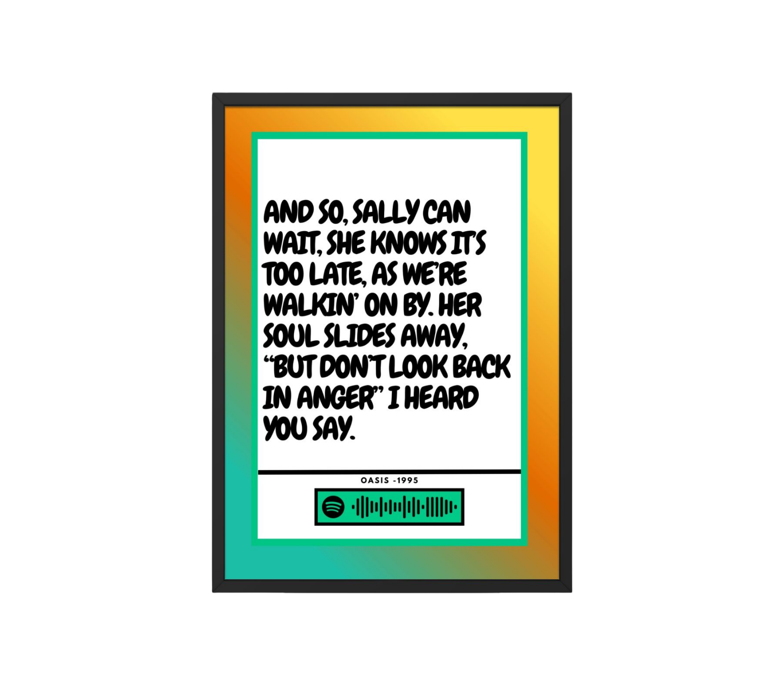 Portrait Framed Art Print - Don't Look Back in Anger
