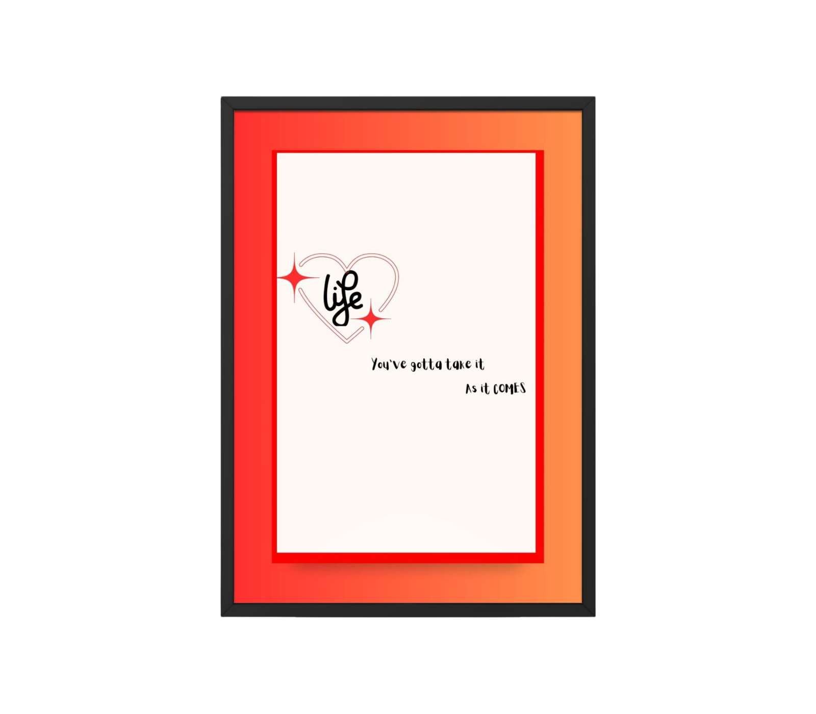 Portrait Framed Art Print - Take it as it Comes
