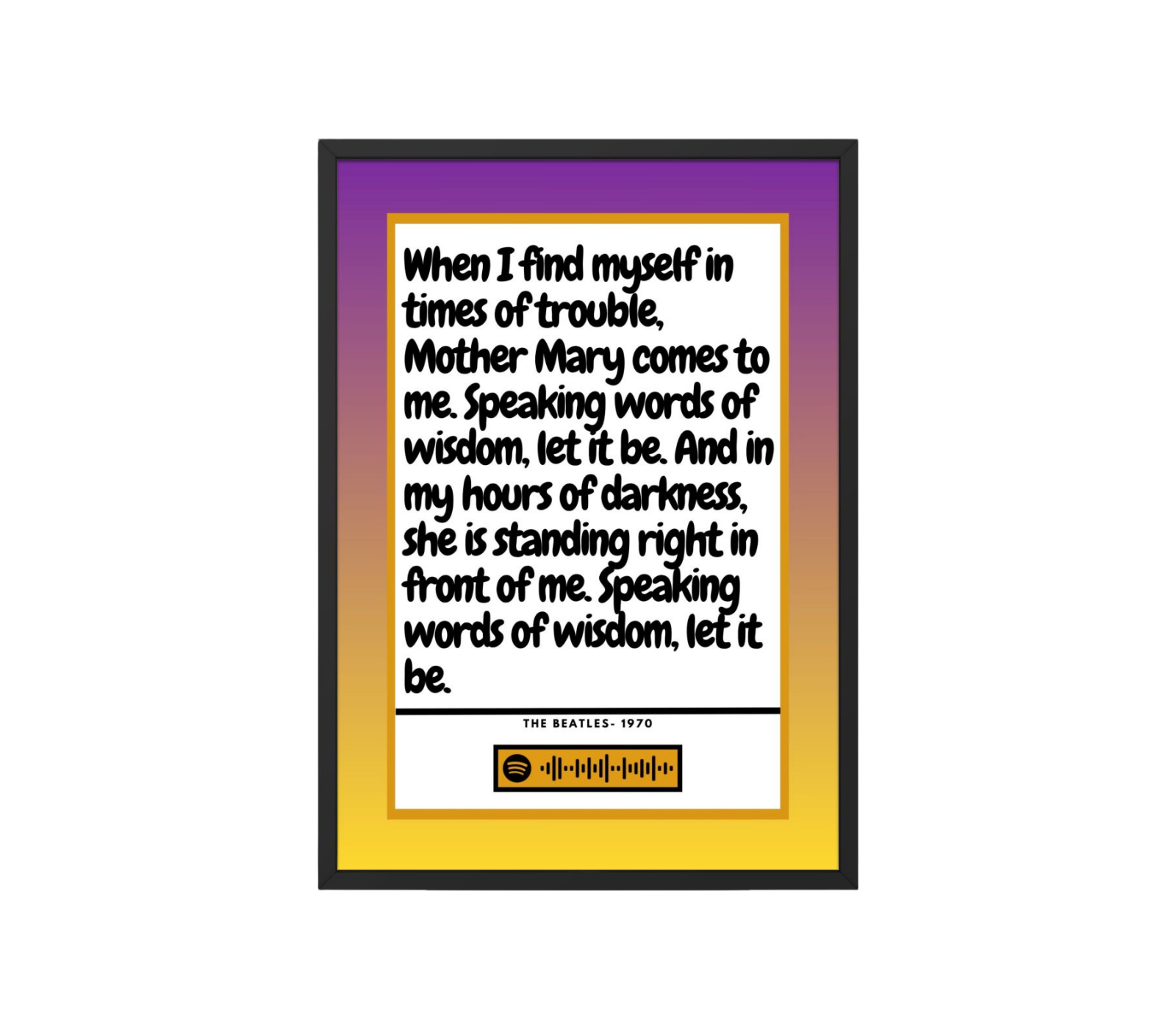 Portrait Framed Art Print - Let It Be