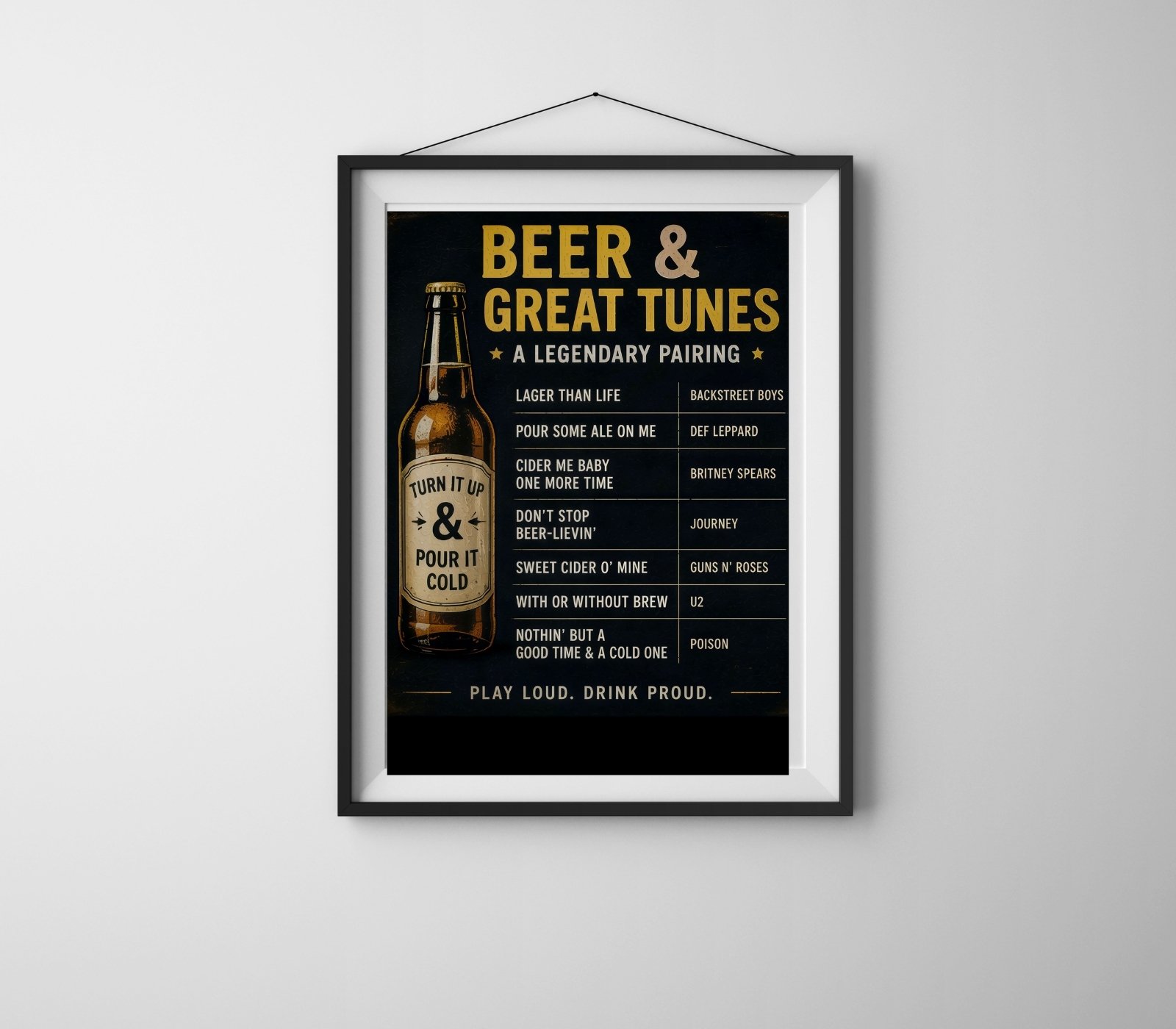 Portrait Framed Art Print Beer & Tune Pairing - Image 2